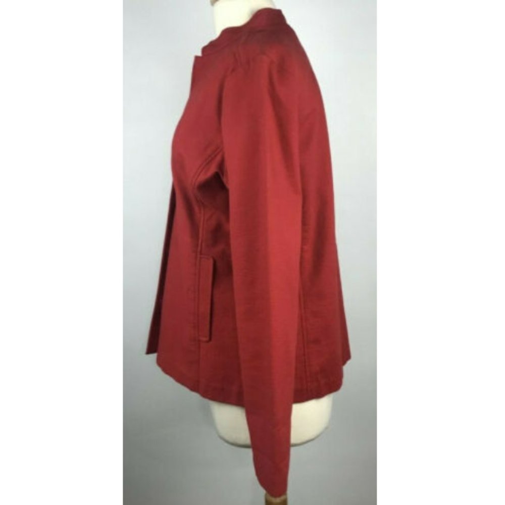 Eileen Fisher Textured Cotton Stretch Jacket Sz L - Picture 3 of 7